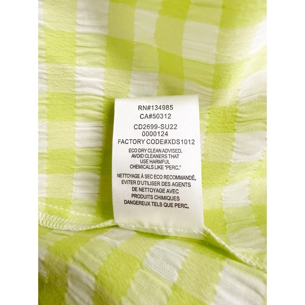 NWT For Love & Lemons Maureen Midi‎ Dress Green Gingham Cutout Tie Back, Size L - Picture 9 of 10